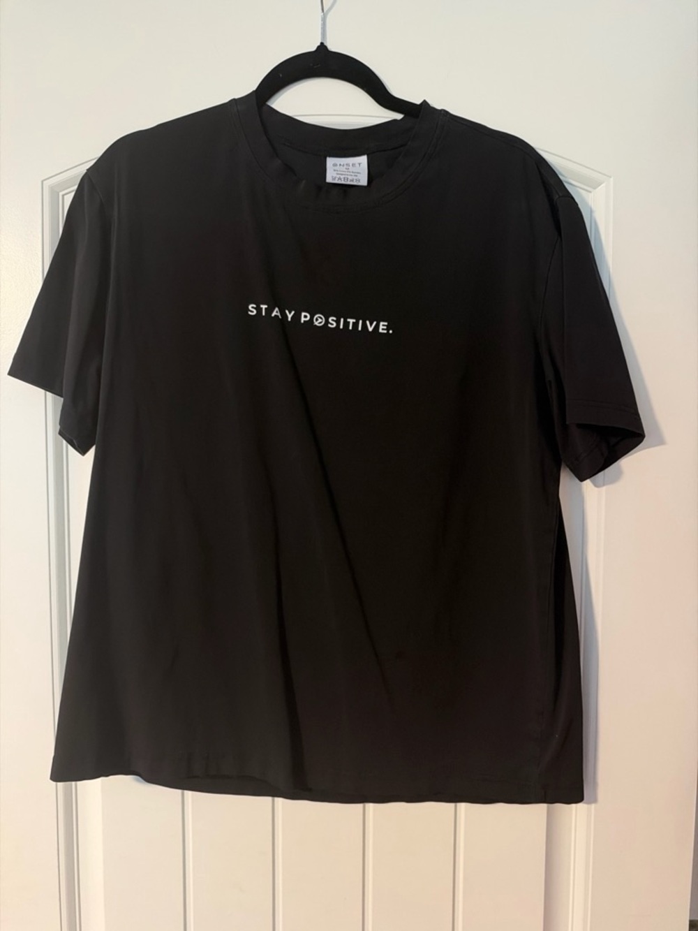 Women's Stay Positive Black Graphic Tee